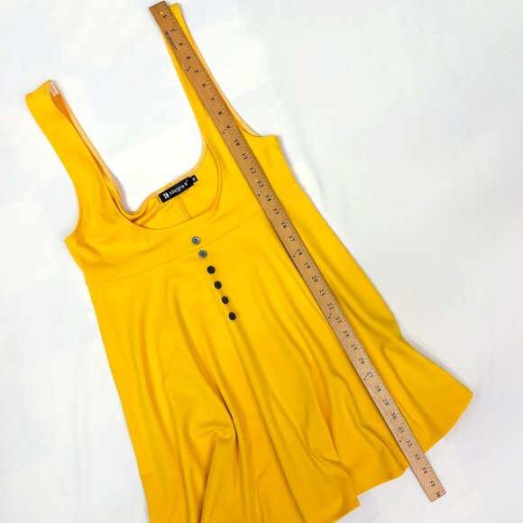 Allegra K yellow pinafore suspender skirt size Medium - Picture 3 of 8